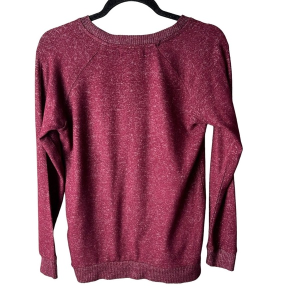 Moondance Heathered Maroon Long Sleeve Round Neck Top Size X-Small NEW - Picture 2 of 7